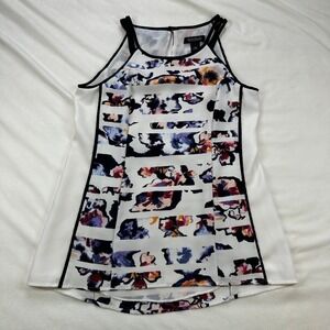 White House Black Market Floral Sleeveless Top Blouse‎ XXS